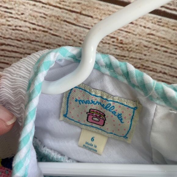 TWINS! TWO MARMELLATA SMOCKED SEERSUCKER DRESSES WITH EMBROIDERED SEAHORSES - Picture 10 of 11